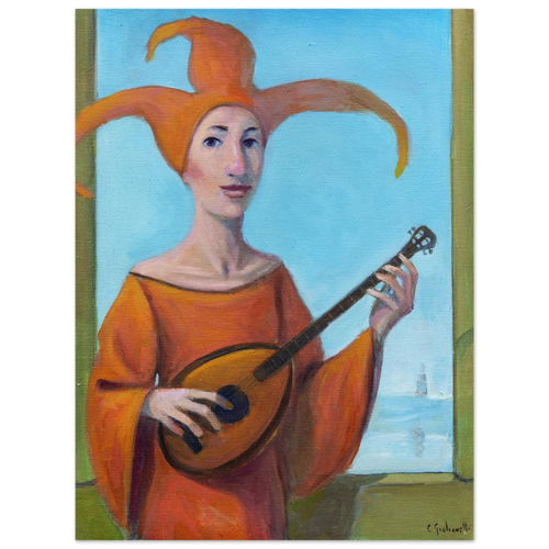 La suonatrice della torre sul lago - Micol Art Gallery