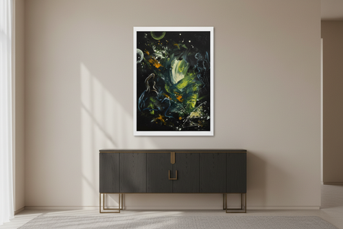 Mockup ambientato di Giardino Cosmico
